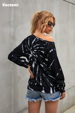Load image into Gallery viewer, Koczoec Women's Casual Tie Dye Long Sleeve Pullover Sweatshirt